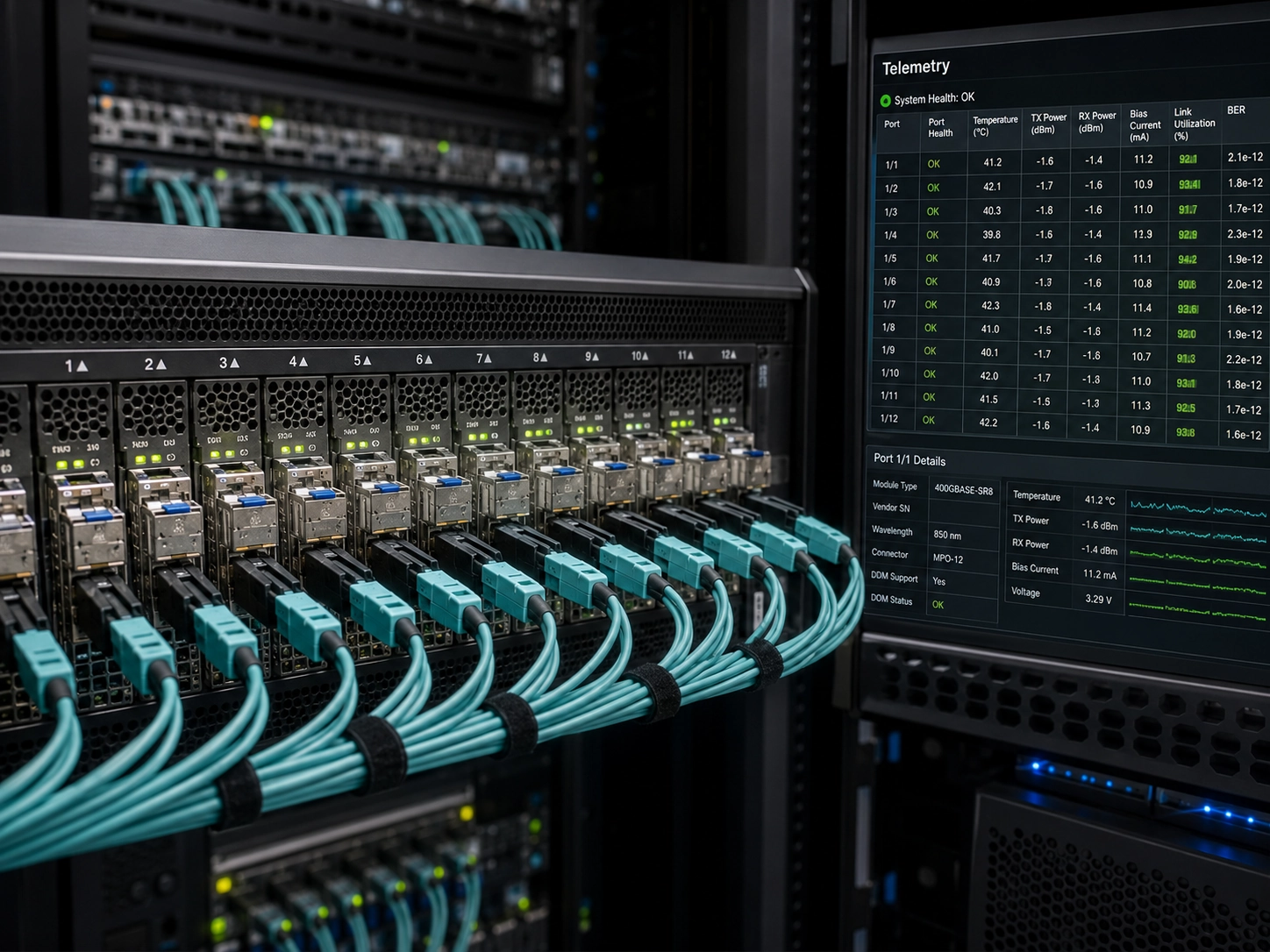 Giám sát hiệu suất quang học cho các liên kết DWDM và 400ZR